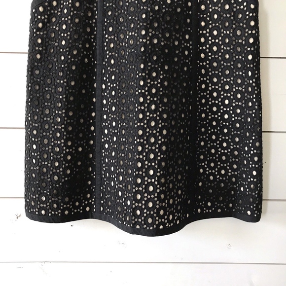 Susana Monaco Black Eyelet V-Neck Cocktail Dress - Picture 5 of 8